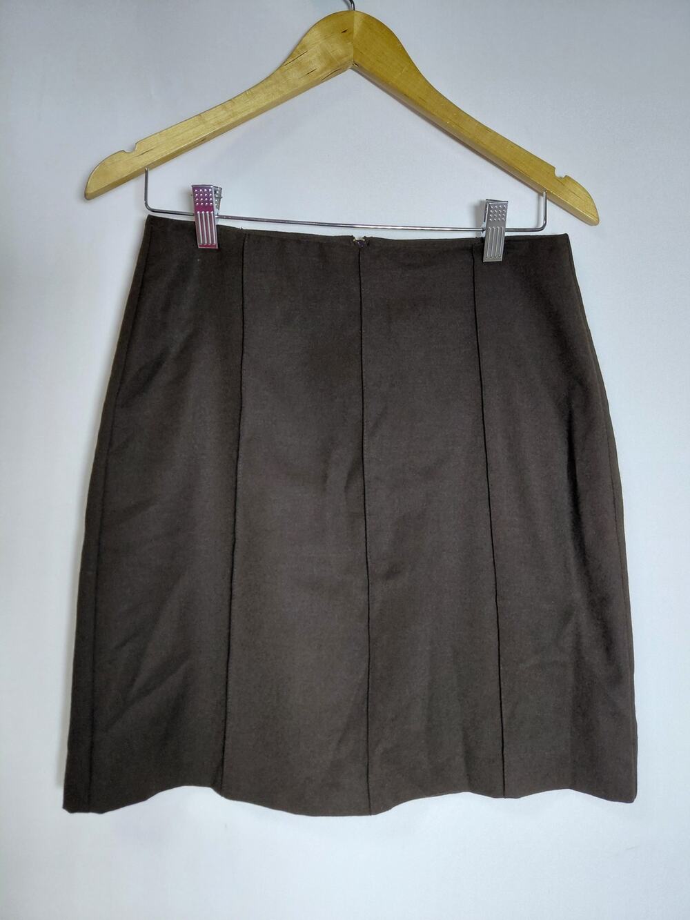 UNITED COLORS OF BENETTON Wool Skirt Brown Lined Women Size 40